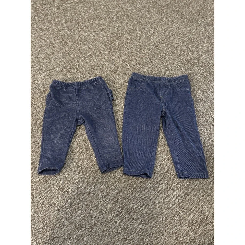 Baby Girl Toddler Dark Wash Stretch Jeans Size 12 Months Old Navy Carters Lot 2